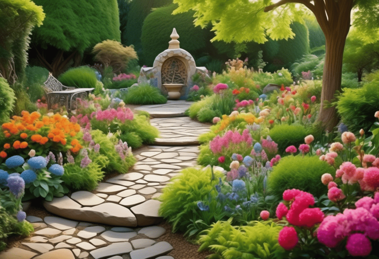 Decoração de jardim com pedras