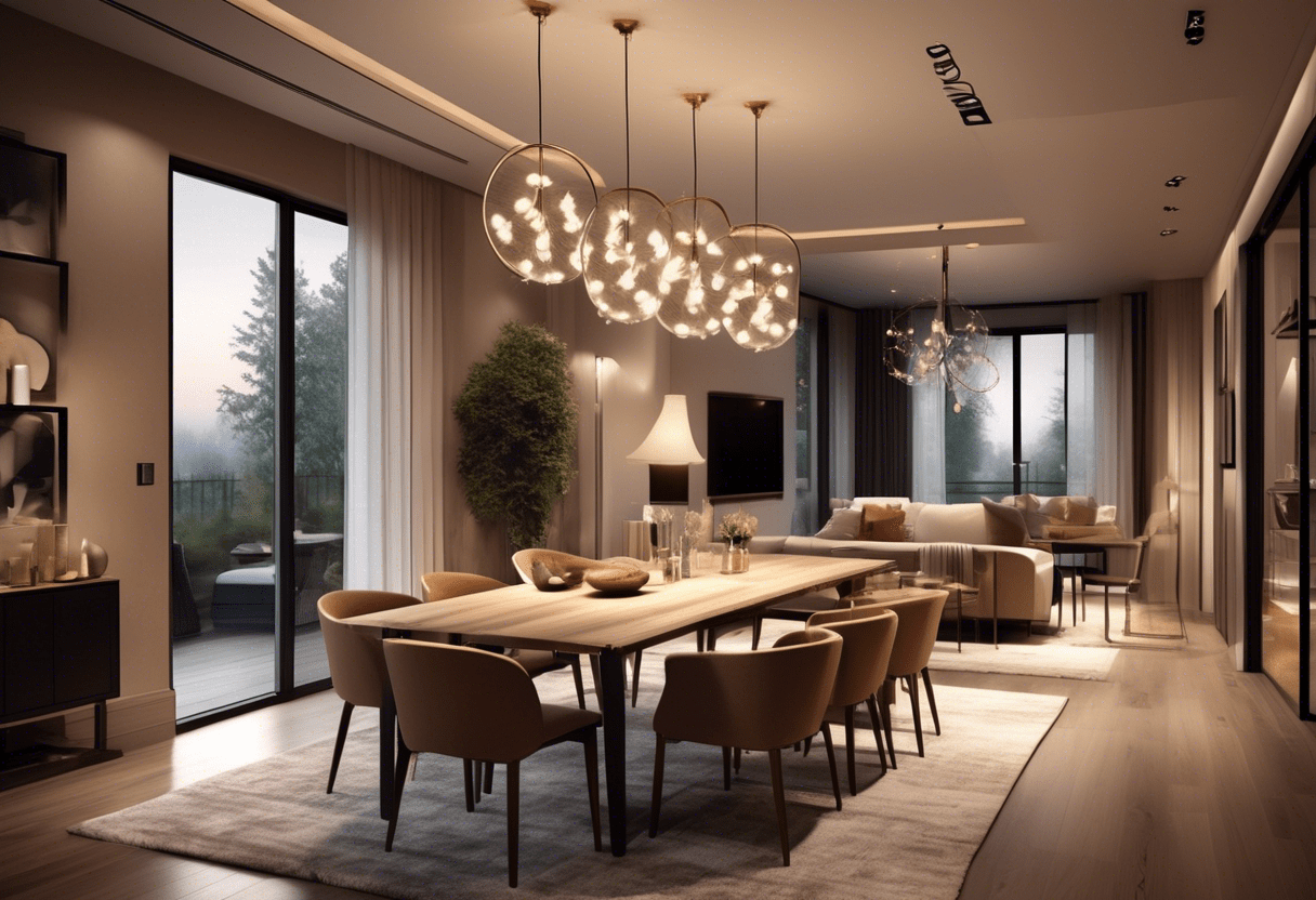 iluminação para sala de estar e jantar integradas