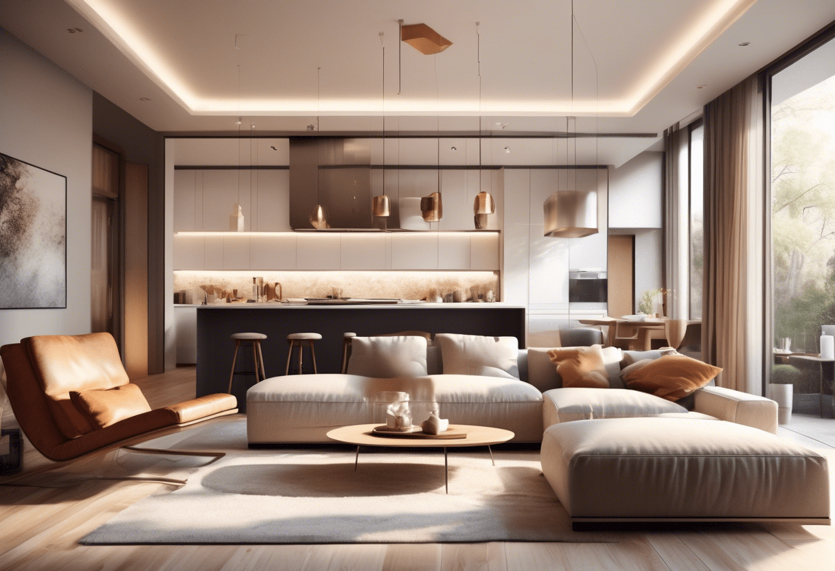 iluminação sala de estar e jantar integradas