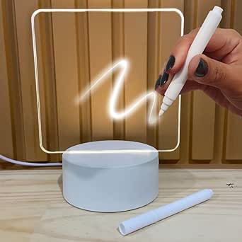 Luminária 3D de Escrever tipo Lousa, Acrílico + Caneta