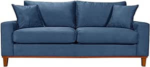 Sofá Living Istambul Em Suede Essencial Estofados (Azul)