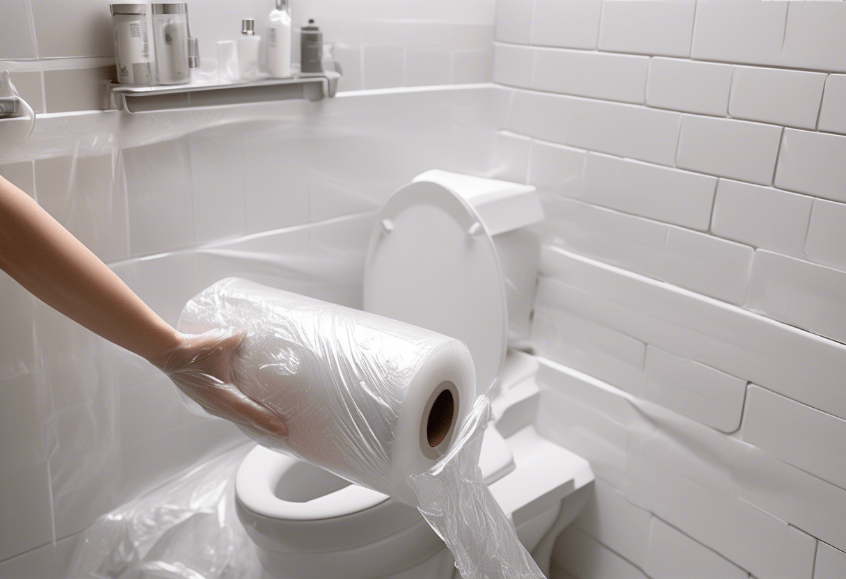 como desentupir vaso com papel filme