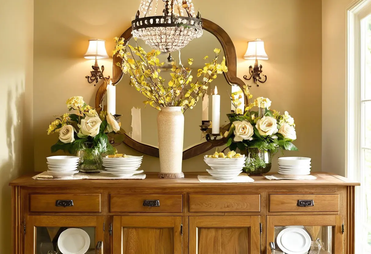 como decorar o buffet da sala de jantar