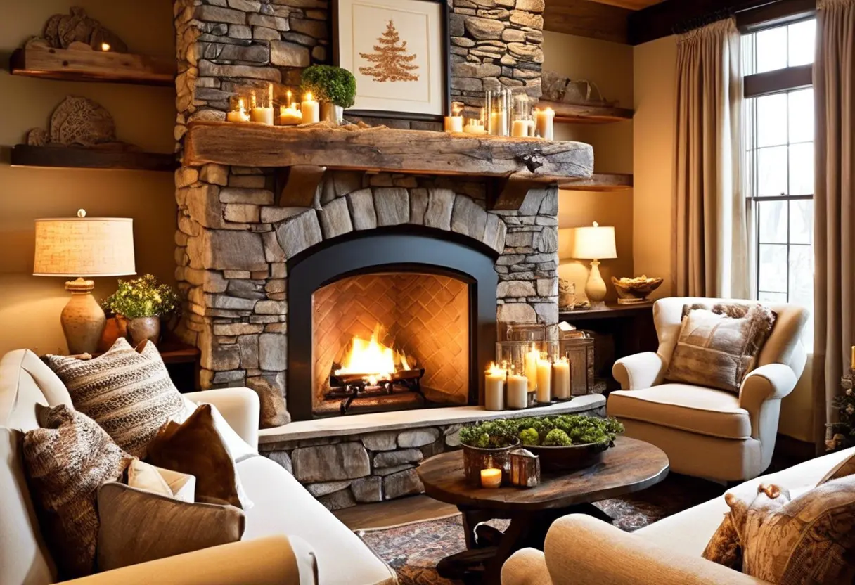 Como decorar uma sala de estar com lareira