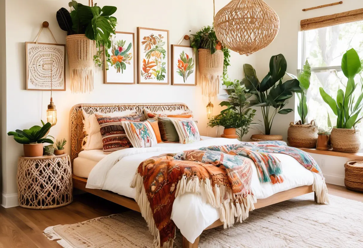 Quarto de casal boho