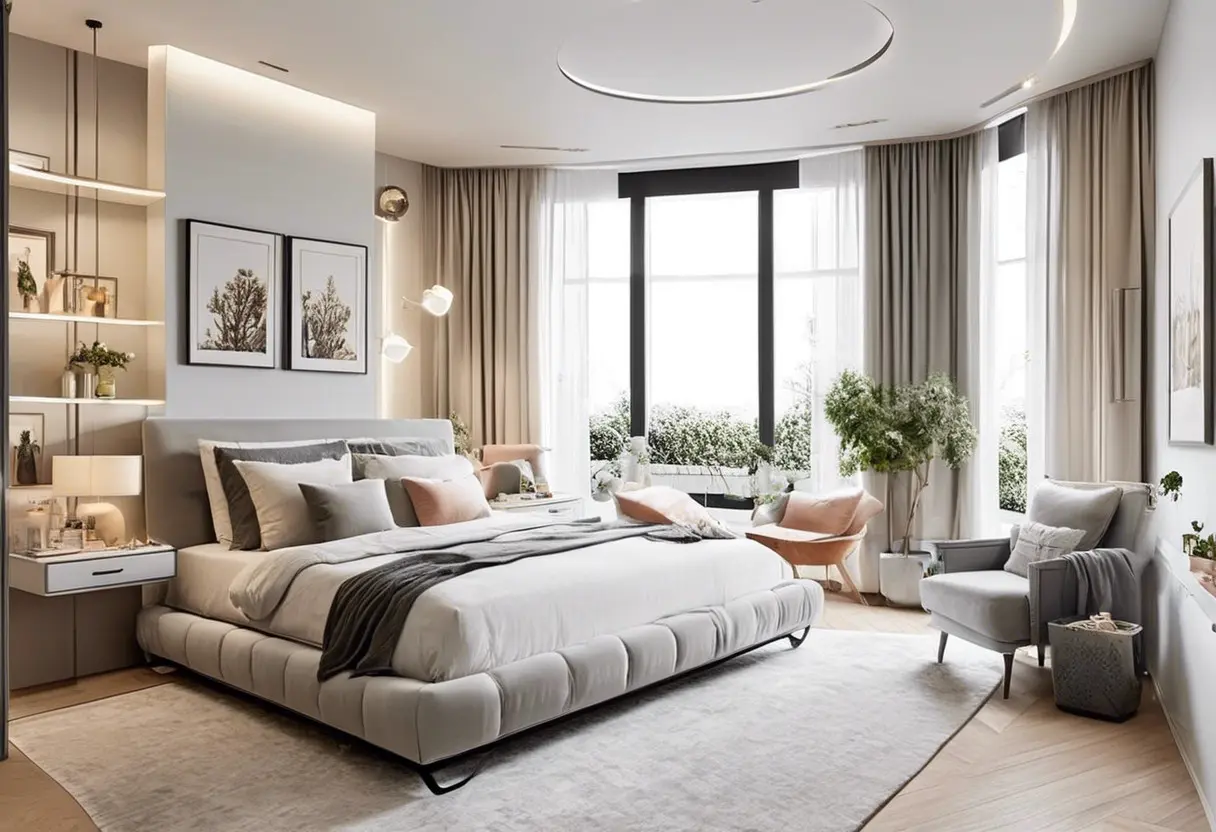 Quarto de casal com espaço otimizado