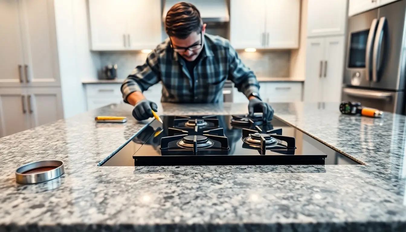 Como embutir fogão no granito