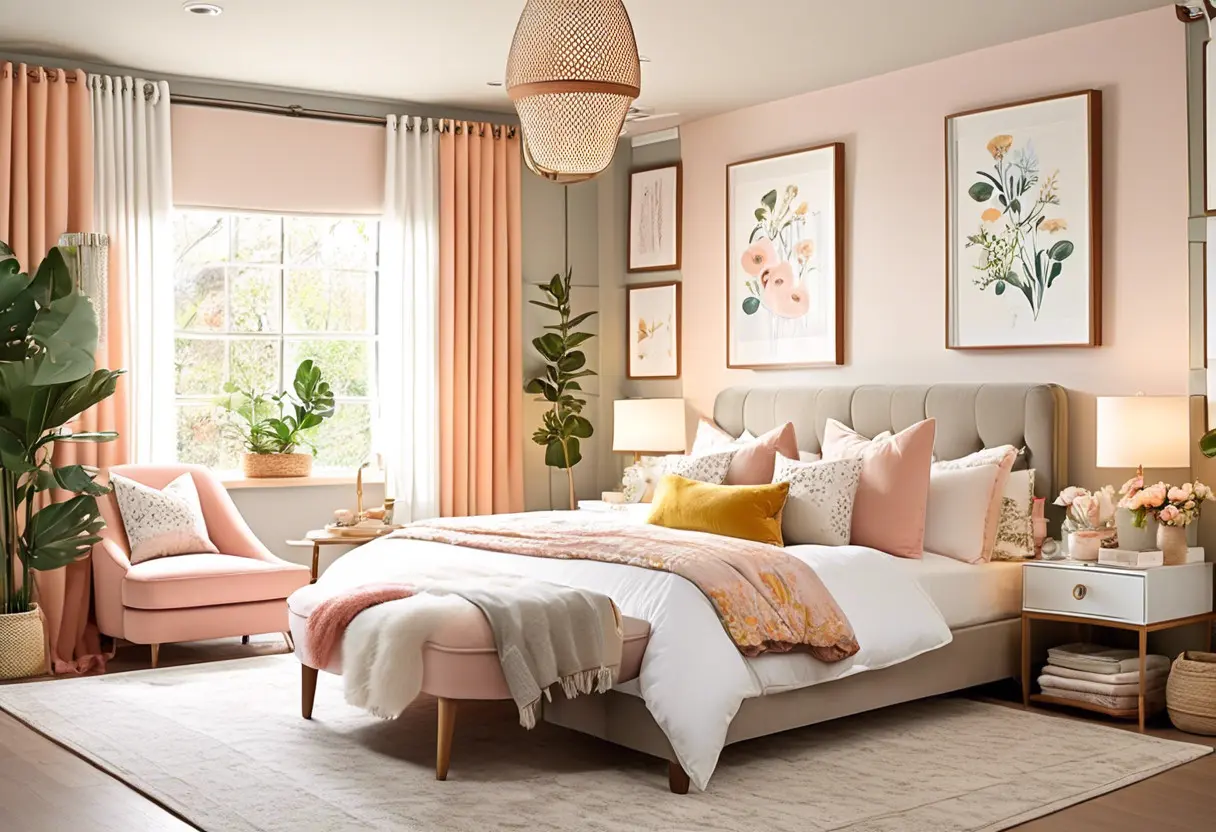 Quarto de casal com área de trabalho