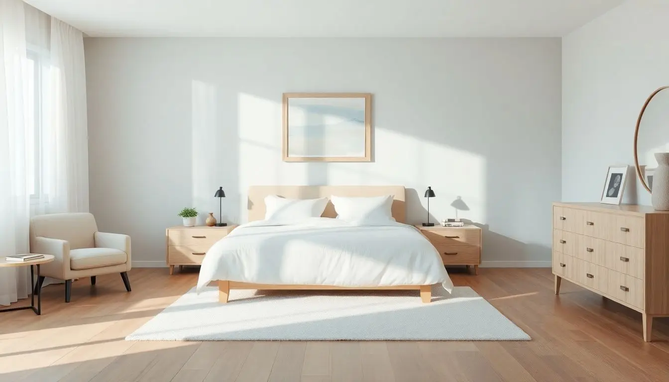 Quarto de casal minimalista