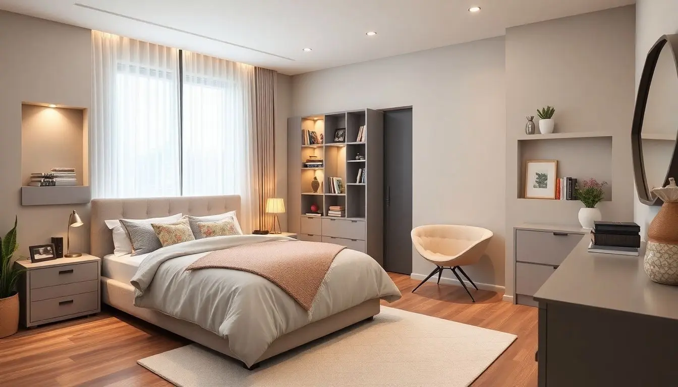 Quarto de casal com nichos