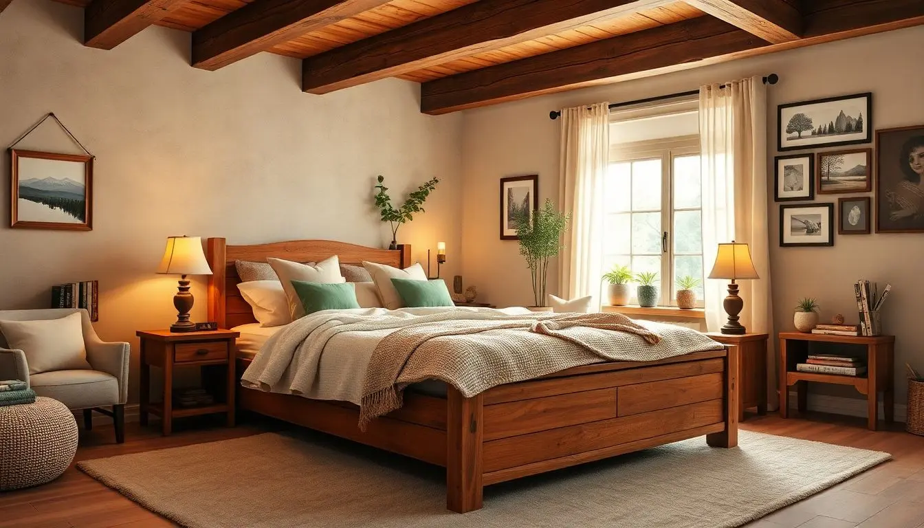 Quarto de casal rústico simples